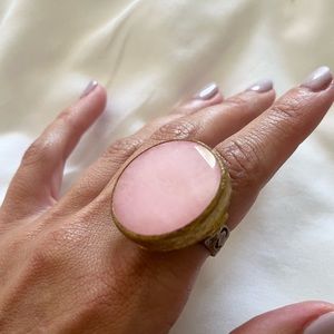 Turkish pink stone ring